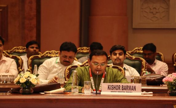 Tripura minister Kishor Barman joins national workshop on 16th FC recommendations in Delhi.